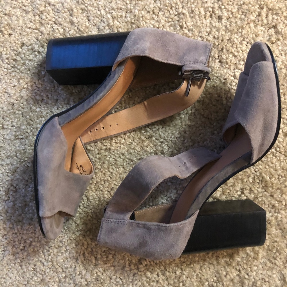 Gray Purple Block Heels size 7